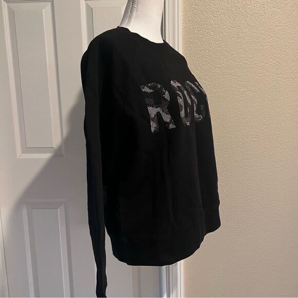 ZADIG & VOLTAIRE Cotton CAMO ROCK STRASS SWEATSHIRT Black Small MSRP $198 - Picture 4 of 8